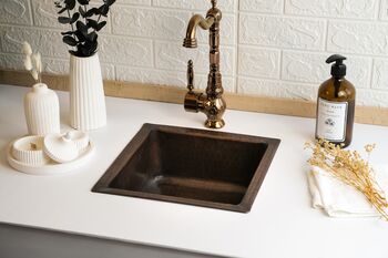 Solid Dark Copper Undermount Kitchen And Bathroom Sink, Suitable As Vessel Or Undermount, 2 of 9