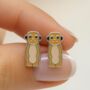 Girls Sterling Silver Meerkat Stud Earrings, thumbnail 1 of 4