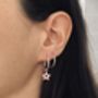 Silver And Rose Gold Vermeil Star Hoop Earrings, thumbnail 3 of 3