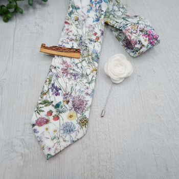 Wild Flower Neck Tie Spring Wedding Handmade Tie Adults And Childs, 2 of 9