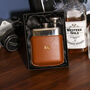 Personalised Leather Hip Flask Travel Alcohol Gift For Him, thumbnail 3 of 4