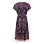 Lace Tea Dress In Pink With Contrast Deep Blue Lining, thumbnail 3 of 3