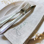 Embroidered Personalised Linen Napkin, thumbnail 3 of 6
