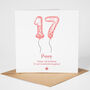 Blush Balloon Personalised 17th Birthday Card, thumbnail 2 of 6