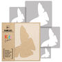 Five Reusable Plastic Stencils Butterflies With Brushes, thumbnail 2 of 5