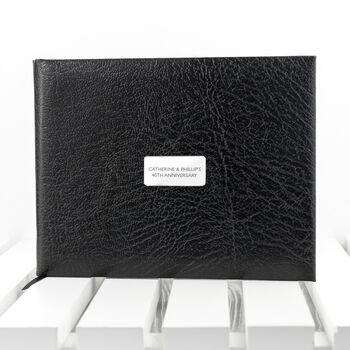 Personalised Luxury Black Leather Guest Book, 9 of 9