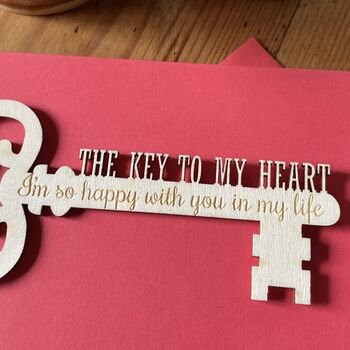 Personalised Key To My Heart Valentines Keepsake Card, 8 of 12