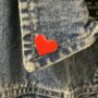 Red Heart Enamel Pin Badge, thumbnail 1 of 3