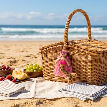 Handmade Felt Lexi The Leopard Print Mermaid Decoration, 3 of 4