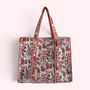 Pink And Orange Floral Quilted Cotton Tote Bag, thumbnail 1 of 4