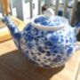 Two Cup Teapot In Ditsy Blue Rose Design, thumbnail 7 of 7