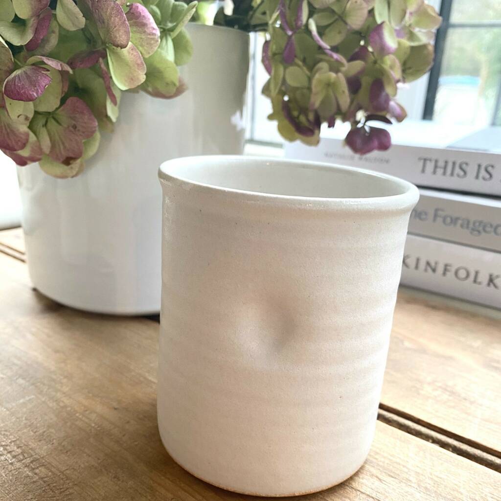 Handmade Ceramic Dimple Coffee Beaker By Chilled Indigo