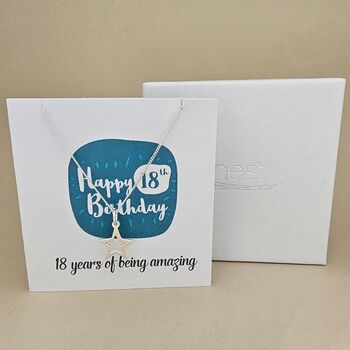 Boxed 18th Birthday Star Necklace Card, 2 of 3
