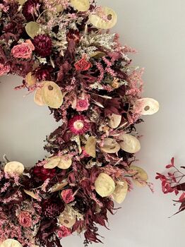 Dried Acer Wreath With Honesty Seedheads, 3 of 4