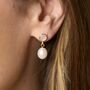 Clara Moonstone And Freshwater Pearl Drop Earrings, thumbnail 1 of 3