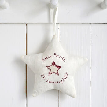Personalised Embroidered Hanging Star Gift For Any Occasion, 9 of 12