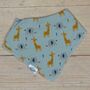 Bandana Dribble Bib Giraffe And Elephants, thumbnail 1 of 2