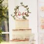 Love Script Rose Gold Wedding Cake Topper, thumbnail 1 of 2