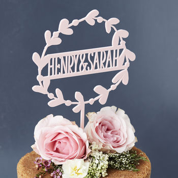 Personalised Floral Couples Cake Topper, 8 of 8