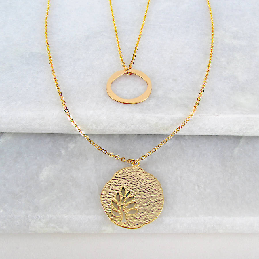 long layered gold necklace set by misskukie | notonthehighstreet.com
