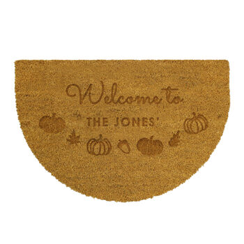 Personalised Pumpkin Half Moon Doormat, 4 of 4