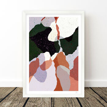 Terrazzo Abstract Leaf Shapes Art Print, 7 of 8