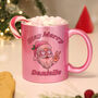 Personalised Stay Merry Retro Santa Pink Mug – Stocking Filler And Secret Santa Gift, thumbnail 1 of 4