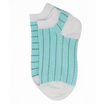 Block Stripe Aqua And Dash Mint Women's Trainer Socks, 7 of 9