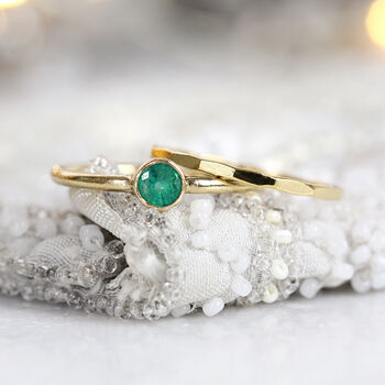 Green Emerald Stacking Ring Set, 4 of 11