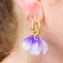 Pippa Glass Petal Pink Hinged Hoop Earrings, thumbnail 3 of 5