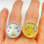 Statement Ring With Cute Robot Faces In Gold Or Silver, thumbnail 6 of 10