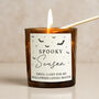 Personalised Spooky Amber Glass Candle, thumbnail 2 of 5