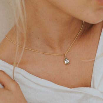 Gold Vermeil Green Quartz Necklace Alba, 2 of 5