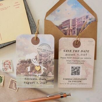 Luggage Tag Save The Date Sorrento, 3 of 5