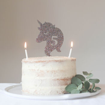 Personalised Age Unicorn Cake Topper, 3 of 5