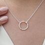 Sterling Silver Halo Pendant Necklace, thumbnail 3 of 9
