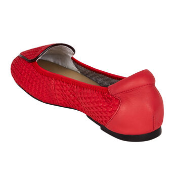 Clapham Loafers Coral Woven Leather, 3 of 6