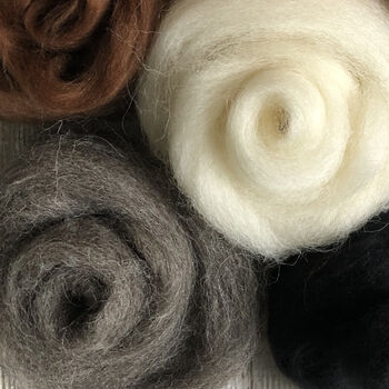 Needle Felting Starter Kit Natural. 100% Wool Fibres, 6 of 8