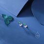 Sterling Silver Emerald Green Cz Earrings, thumbnail 2 of 12