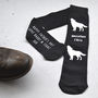 Adventure Calls Wolf Socks With Hidden Message, thumbnail 1 of 2