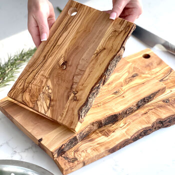 Set Of Three Olive Wood Cheese Boards, 2 of 8