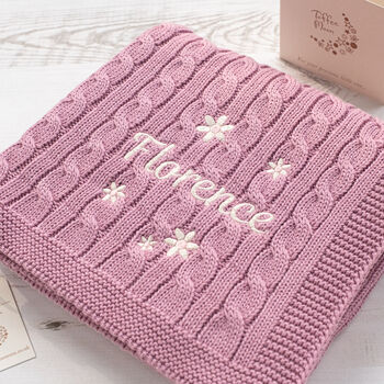Personalised Daisy New Baby Blanket Gift, 4 of 12