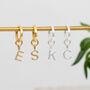 Silver Or 18ct Gold Plated Initial Mini Hoop Earring, thumbnail 2 of 6