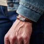 Personalised Men's Eleven Year Anniversary Stainless Steel And Leather Bracelet, thumbnail 6 of 7