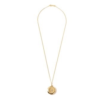 Gold Plated Cz Round Locket On Curb Chain, 4 of 5