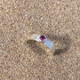 Pink Or Green Tourmaline October Birthstone Ring In Textured Sterling Silver, thumbnail 6 of 12