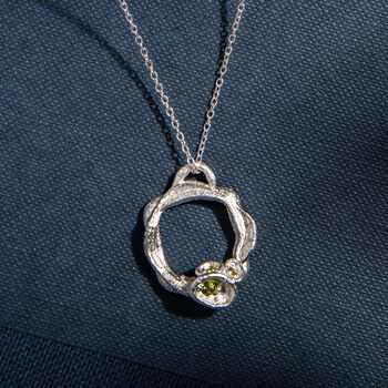 Real Peridot Eternity Necklace August Birthstone, 3 of 7