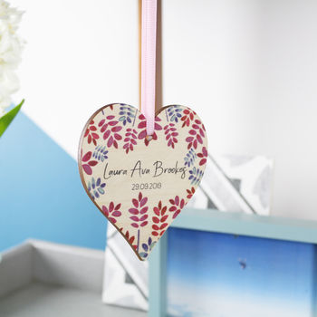New Baby Wooden Heart Decoration Letterbox Gift, 8 of 8