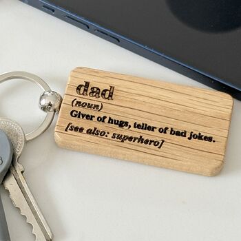 Superhero Wooden Key Rings For Mum And Dad, 3 of 5