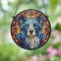 Border Collie Stained Glass Effect Suncatcher, thumbnail 2 of 9